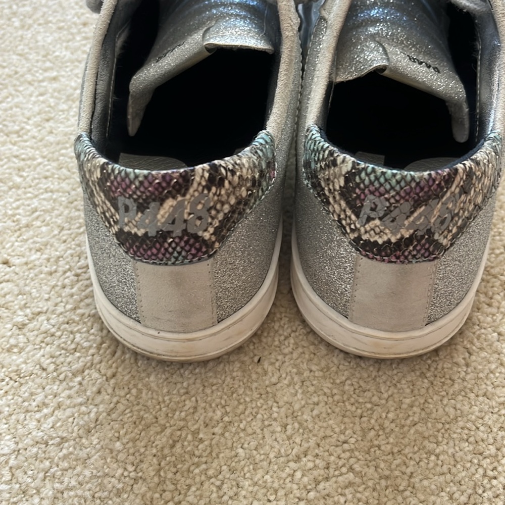 P448 Silver Glitter Women's Sneakers - Picture 5 of 8
